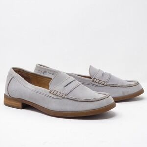 Born Bly Gray Suede Loafers Slip On Casual Flat Shoes Women Size 7.5M